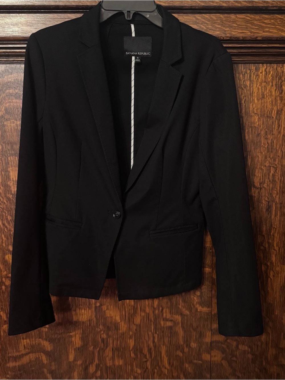 Banana Republic Classic One-Button Black Blazer